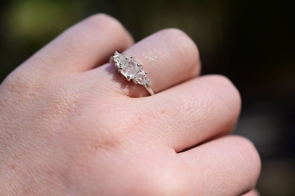 Unique One of a Kind Raw Diamond Engagement Ring Size 8 Rough Natural Di… - Picture 2 of 6